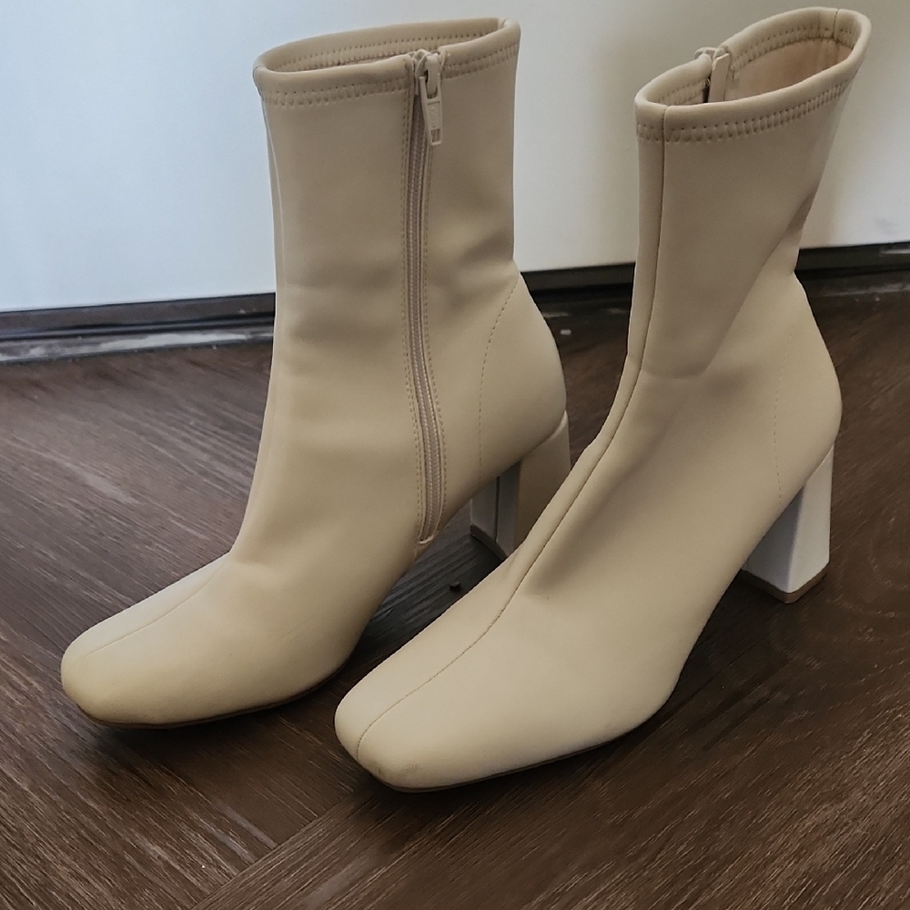 a new day Beige Heeled Boots